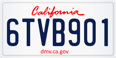 CA license plate 6TVB901