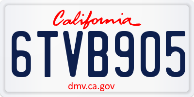 CA license plate 6TVB905