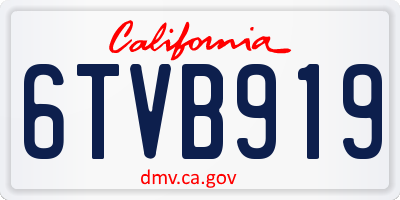 CA license plate 6TVB919