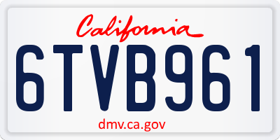 CA license plate 6TVB961