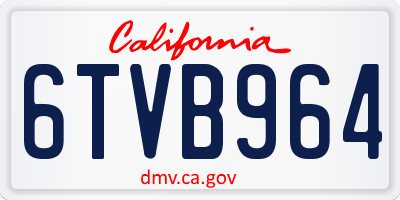 CA license plate 6TVB964