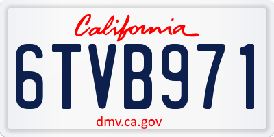 CA license plate 6TVB971