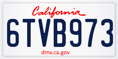 CA license plate 6TVB973