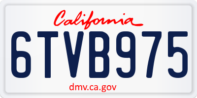 CA license plate 6TVB975