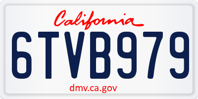 CA license plate 6TVB979