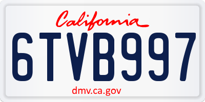 CA license plate 6TVB997