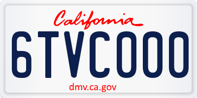 CA license plate 6TVC000