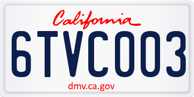 CA license plate 6TVC003