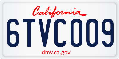 CA license plate 6TVC009