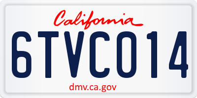 CA license plate 6TVC014