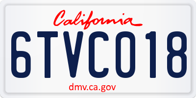 CA license plate 6TVC018