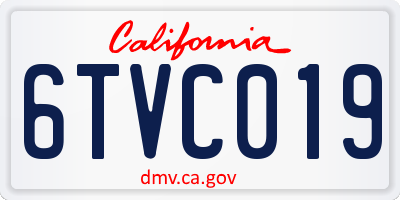 CA license plate 6TVC019