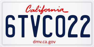 CA license plate 6TVC022