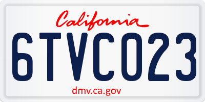 CA license plate 6TVC023