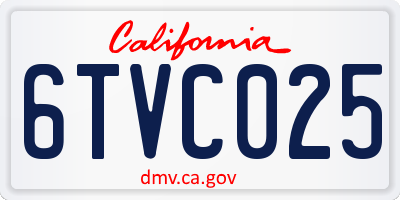 CA license plate 6TVC025