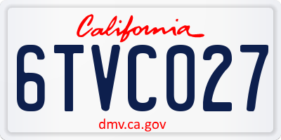 CA license plate 6TVC027
