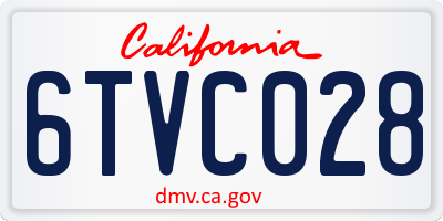 CA license plate 6TVC028