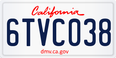 CA license plate 6TVC038