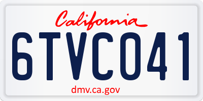 CA license plate 6TVC041