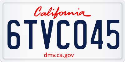 CA license plate 6TVC045