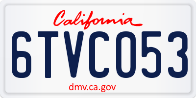 CA license plate 6TVC053