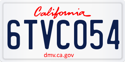 CA license plate 6TVC054