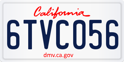 CA license plate 6TVC056