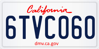CA license plate 6TVC060
