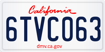 CA license plate 6TVC063