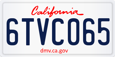 CA license plate 6TVC065