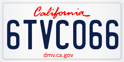 CA license plate 6TVC066