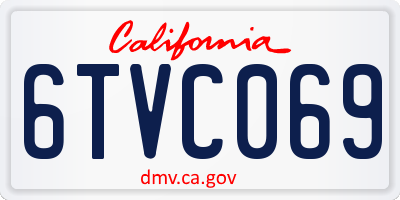 CA license plate 6TVC069