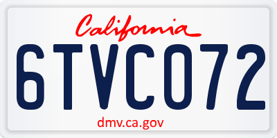 CA license plate 6TVC072