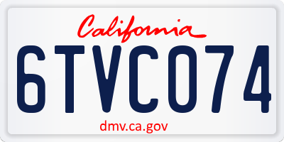 CA license plate 6TVC074