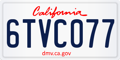 CA license plate 6TVC077