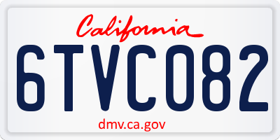 CA license plate 6TVC082