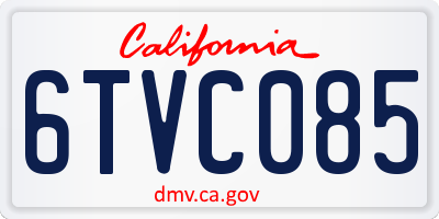 CA license plate 6TVC085