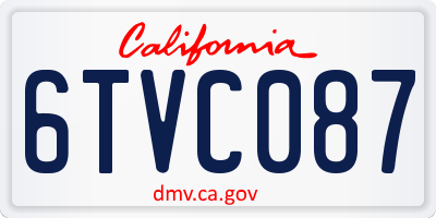 CA license plate 6TVC087