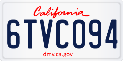 CA license plate 6TVC094