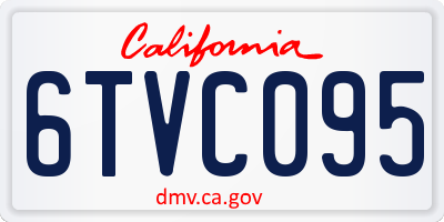 CA license plate 6TVC095