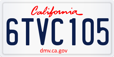 CA license plate 6TVC105