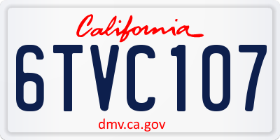 CA license plate 6TVC107