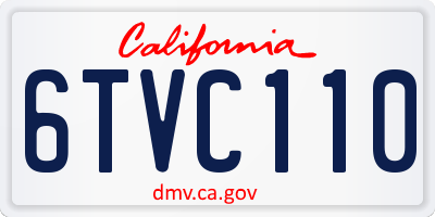 CA license plate 6TVC110