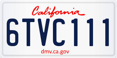 CA license plate 6TVC111
