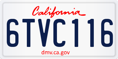 CA license plate 6TVC116