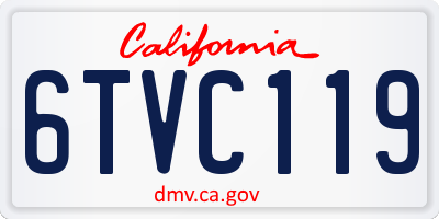 CA license plate 6TVC119