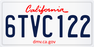 CA license plate 6TVC122