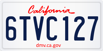 CA license plate 6TVC127