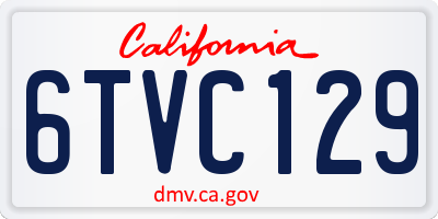 CA license plate 6TVC129
