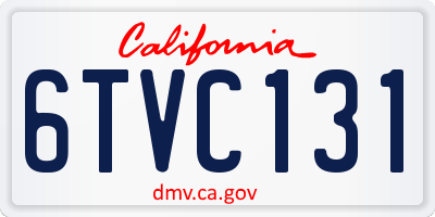 CA license plate 6TVC131